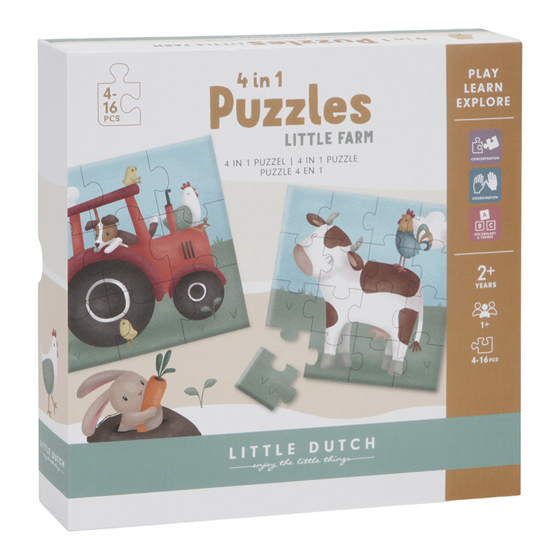 LITTLE DUTCH - Puzzle 4 en 1 / Little Farm
