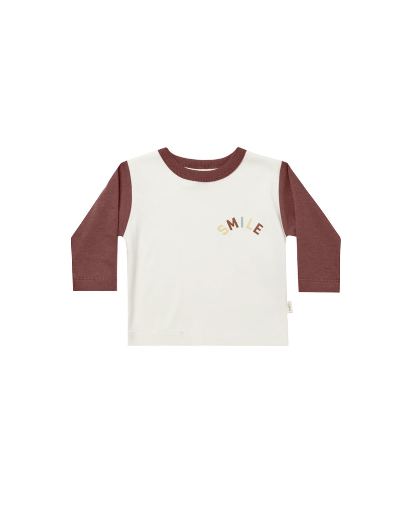 QUINCY MAE - T-shirt manches longues  / Ivory - Plum
