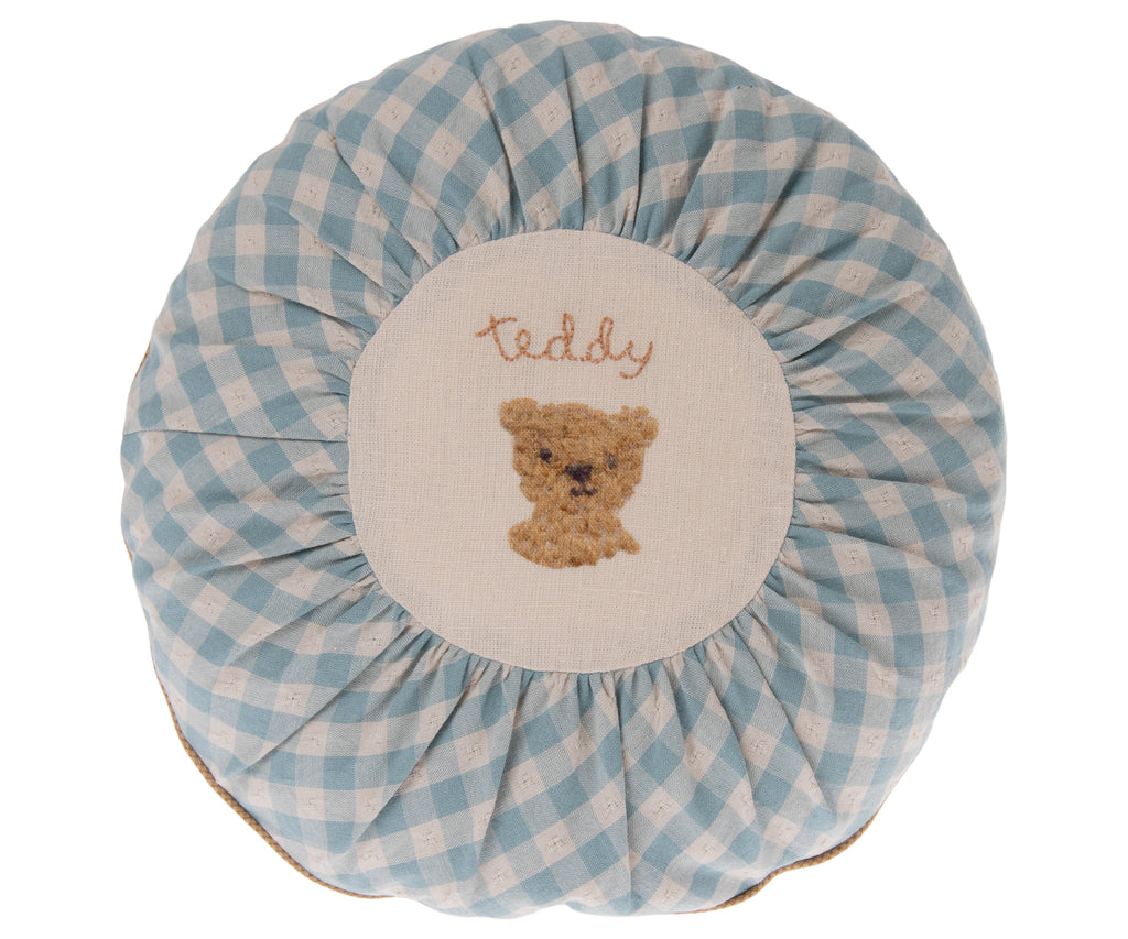 MAILEG - Petit coussin rond / Teddy Checked