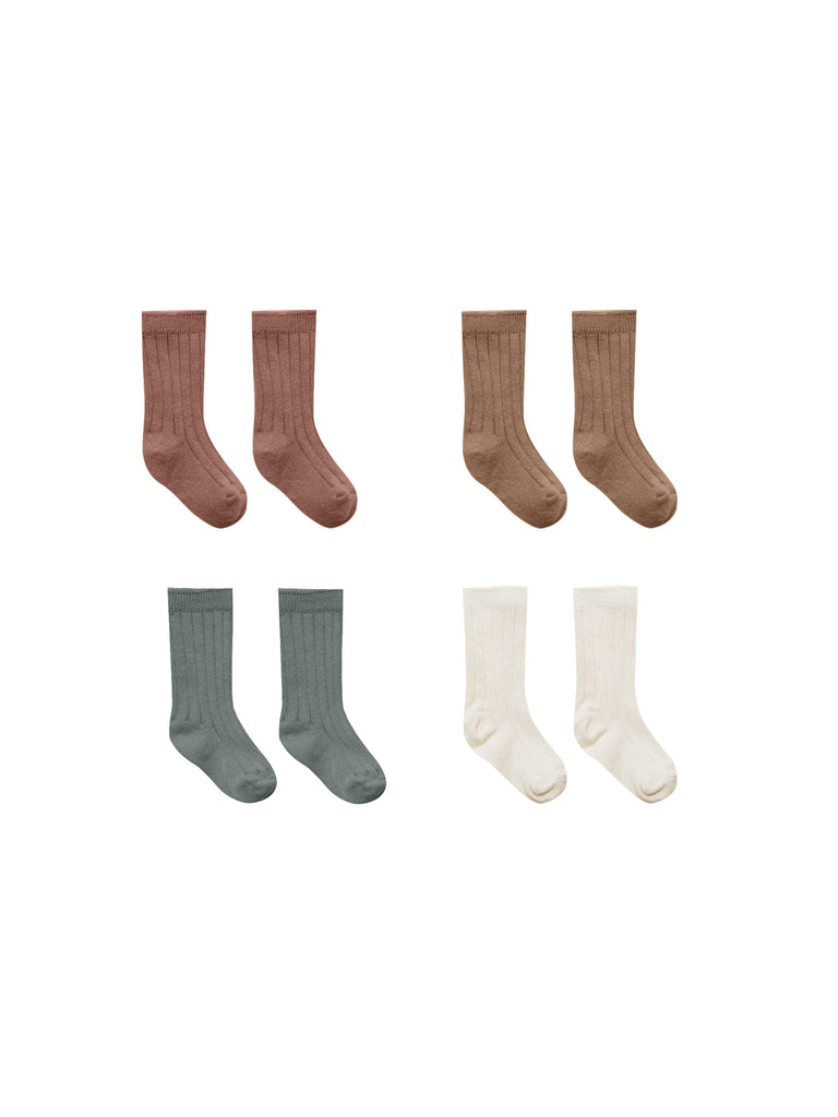 QUINCY MAE - Coffret de 4 paires de chaussettes / Ivory-Dusk-Pecan-Cocoa