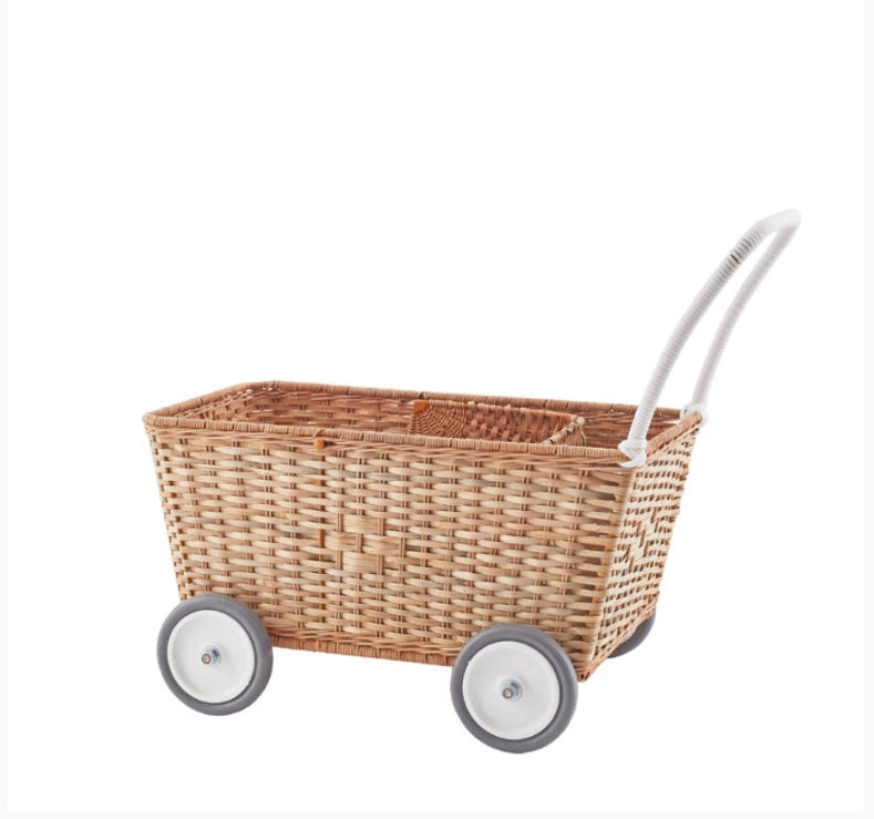 OLLI ELLA - « Strolley » landeau / chariot en rotin tressé