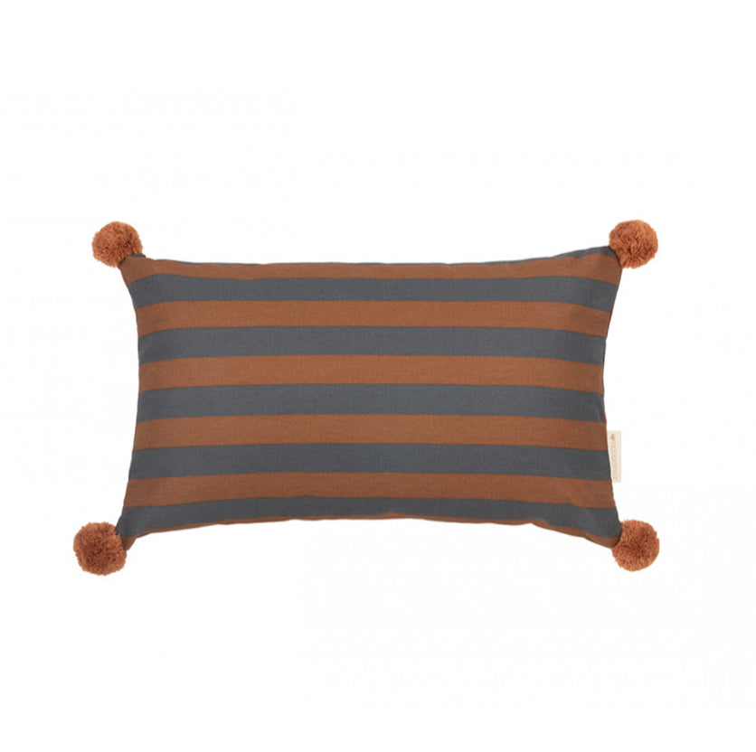 NOBODINOZ - Coussin Majestic rectangulaire / Blue Brown Stripes